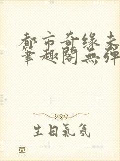 都市奇缘未删节笔趣阁无弹窗封面