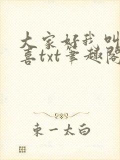 大家好我叫林小喜txt笔趣阁