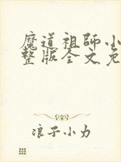 魔道祖师小说完整版全文免费阅读封面