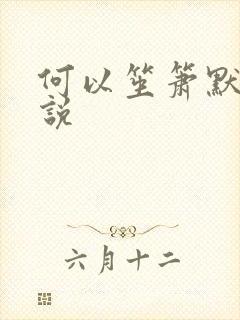何以笙箫默 小说