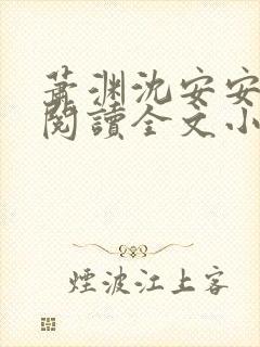 萧渊沈安安免费阅读全文小说