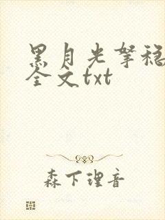 黑月光拿稳小说全文txt