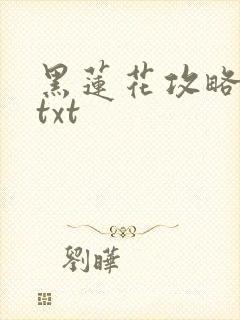 黑莲花攻略手册txt