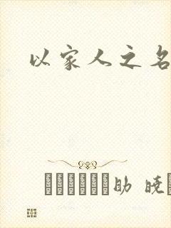 以家人之名小说