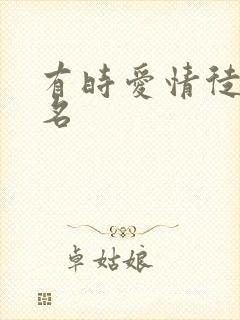 有时爱情徒有虚名封面