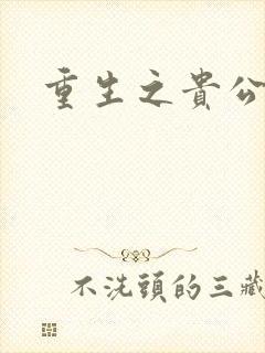 重生之贵公子封面