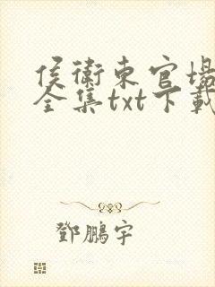 侯卫东官场笔记全集txt下载