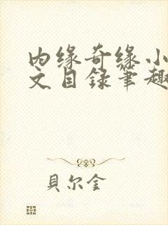 内缘奇缘小说全文目录笔趣阁封面