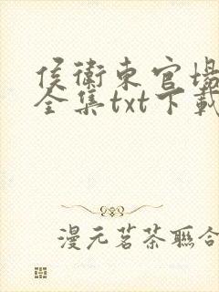 侯卫东官场笔记全集txt下载