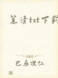 篡清txt下载