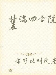 情满四合院演员表