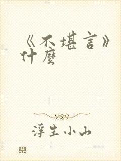 《不堪言》讲的什么封面