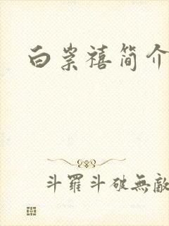 白崇禧简介封面