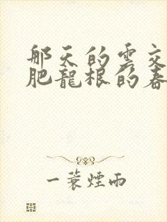 那天的云交雨合肥龙根的春天