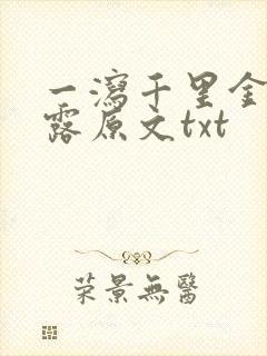 一泻千里金银花露原文txt