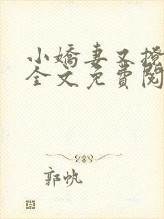 小娇妻又撩又甜全文免费阅读