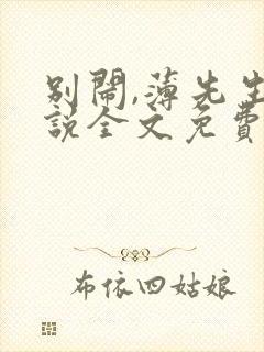 别闹,薄先生小说全文免费阅读