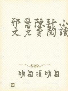 邪医陈轩小说全文免费阅读