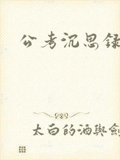 公考沉思录