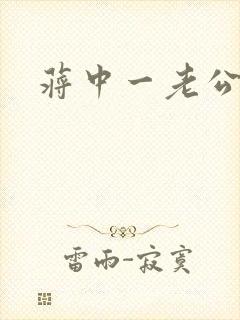 蒋中一老公封面