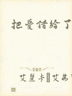 把爱错给了你封面