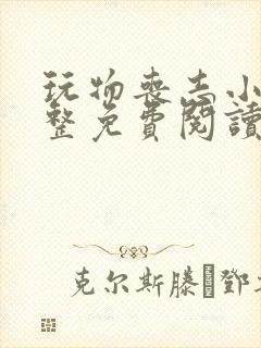 玩物丧志小说完整免费阅读笔趣阁无弹窗