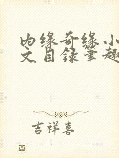 内缘奇缘小说全文目录笔趣阁封面