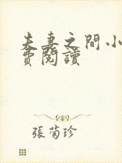 夫妻之间小说免费阅读