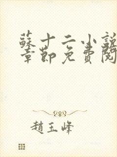 苏十二小说最新章节免费阅读下载