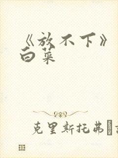 《放不下》半截白菜封面