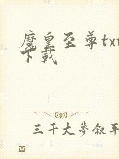 魔皇至尊txt下载封面