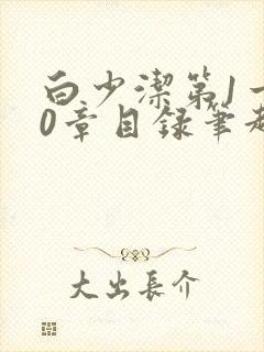 白少洁第1一40章目录笔趣阁