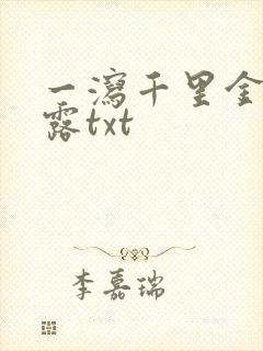 一泻千里金银花露txt