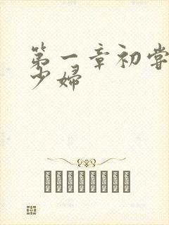 第一章初尝极品少妇封面