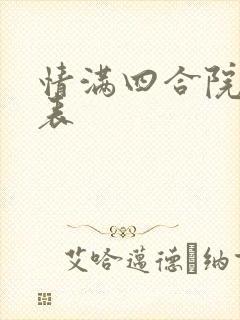 情满四合院演员表