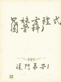 兄妹方程式(校园骨科)