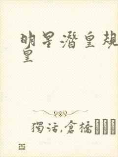 明星潜皇规则之皇