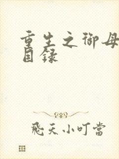 重生之御母双修目录封面