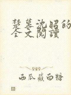 楚慕沈昭的小说全文阅读封面