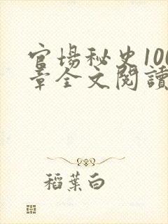 官场秘史100章全文阅读