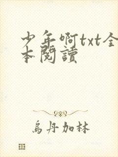 少年啊txt全本阅读