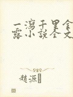 一泻千里金银花露小说全文免费阅读