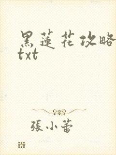 黑莲花攻略手册txt