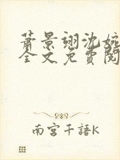 萧景翊沈婉小说全文免费阅读