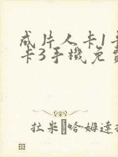 成片人卡1卡2卡3手机免费看封面