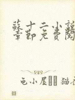 苏十二小说最新章节免费阅读