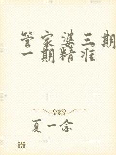 管家婆三期必开一期精准
