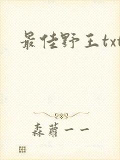 最佳野王txt