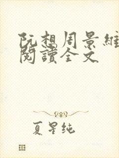 阮想周景维免费阅读全文