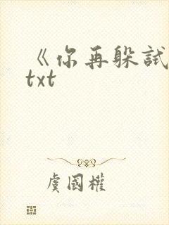 《你再躲试试》txt封面